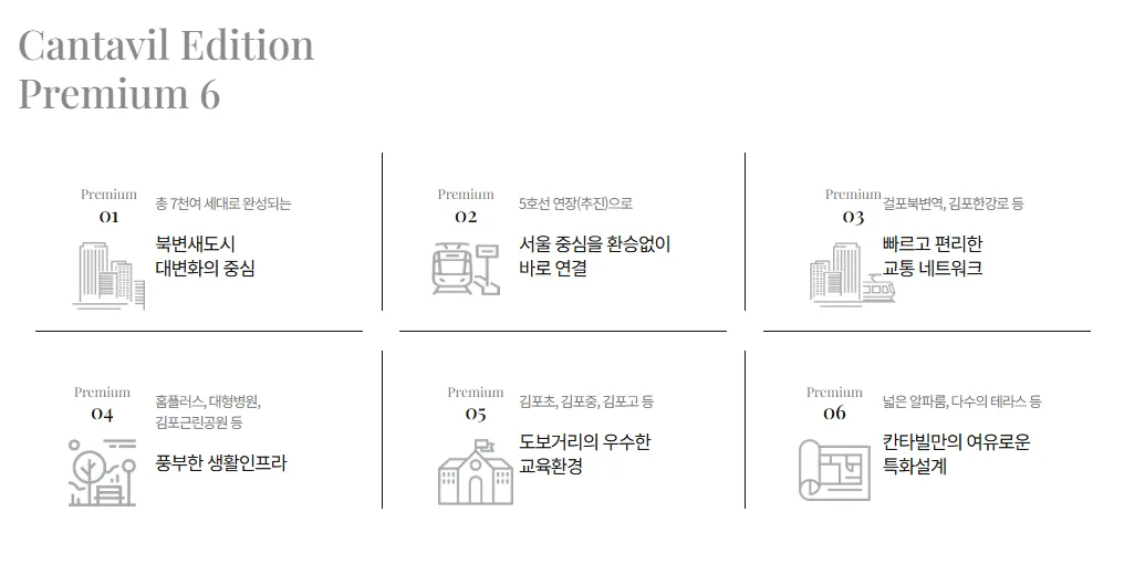 김포 칸타빌 에디션 프리미엄 6가지